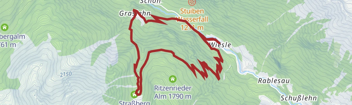 Route map: Wanderung zur Straßbergalm